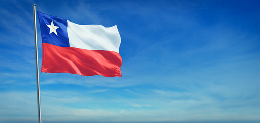 Fototapeta na wymiar The National flag of Chile
