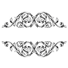 Classical baroque vector of vintage element for design. Decorative design element filigree calligraphy vector. You can use for wedding decoration of greeting card and laser cutting.