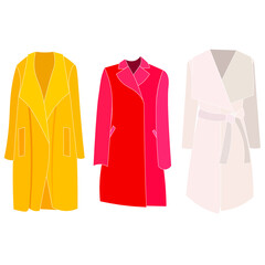Set of fashion modern coats
