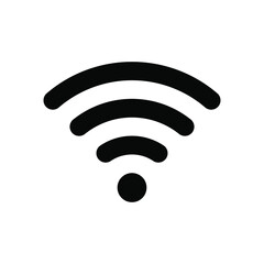 WIFI Black Icon isolated Vector Illustration Wireless Network Connection Signal Symbol