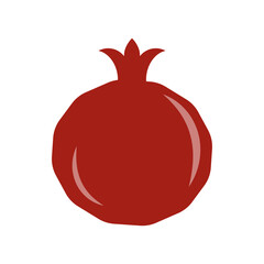 Pomegranate fruit isolated icon vector illustration on white background Rosh Hashanah holiday symbol