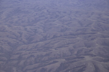 Aerial View of Smooth Valleys and Hills