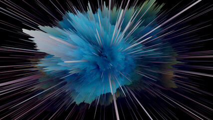 Blue fractal burst background
