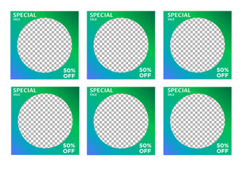 SOCIAL MEDIA BANNER TEMPLATE SALES SET. GRADIENT COLOR. COVER DESIGN VECTOR ILLUSTRATION