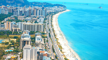 Rio's Best Beaches with turquoise water: famous Copacabana Beach, Ipanema Beach, Barra da Tijuca...