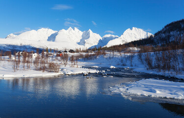 Snowy weather in the Arctic Circle