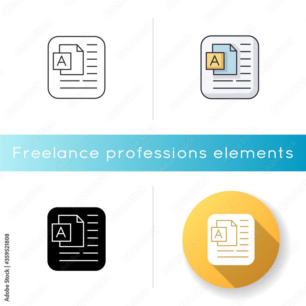 Poster document icon. information on pape sheet. page with text. computer document. copy writing. business 