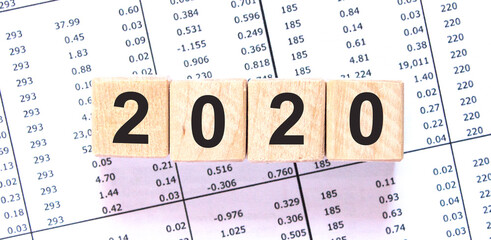 Word 2020 made with wood building blocks