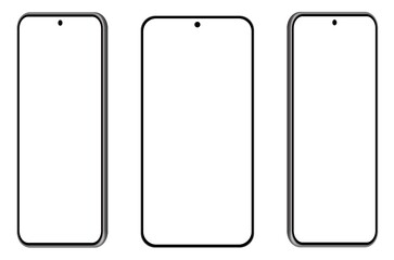 Realistic cell phone mockups, vector phone mockups different angles