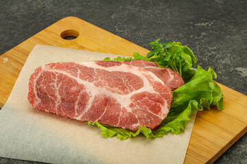 Raw pork meat neck steack
