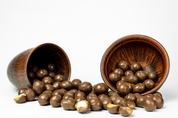 Chocolate candies. Isolated on a white background