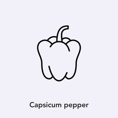 capsicum pepper icon vector. Linear style sign for mobile concept and web design. capsicum pepper symbol illustration. Pixel vector graphics - Vector. 