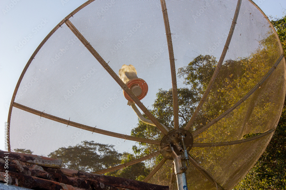 Wall mural parabolic antenna for receive tv signal from satellites