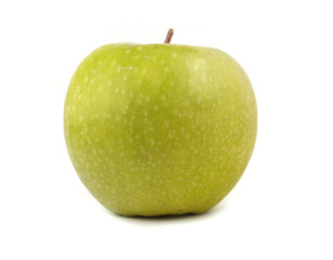 Granny Smith apple on a white background