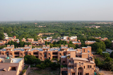 the cityscape of jodhpur from the top mehrangarh fort