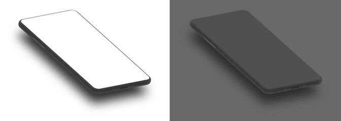 Elegant cell phone mockup, realistic smartphone 3d mockup