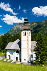 Fototapeta na wymiar church Sveti Duh near Bohinj lake in Slovenia