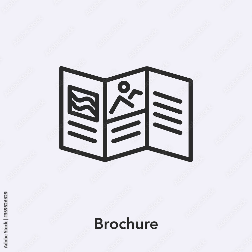 Poster brochure icon vector. linear style sign for mobile concept and web design. brochure symbol illustrat