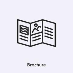 brochure icon vector. Linear style sign for mobile concept and web design. brochure symbol illustration. Pixel vector graphics - Vector.