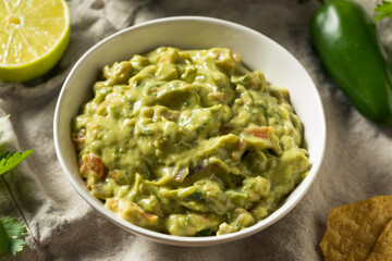 Homemade Organic Guacamole and Chips