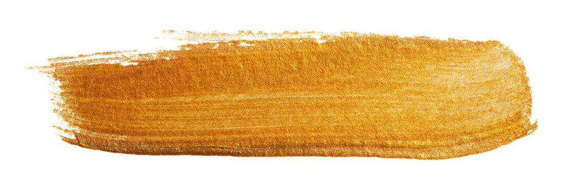 Acrylic stain golden metallic shiny paint brush stroke MOCKUP element