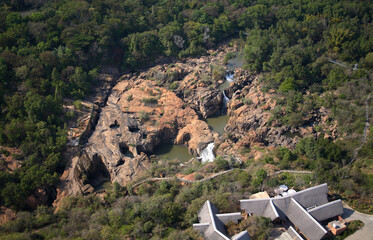 Cape Town, Western Cape / South Africa - 09/01/2009: Aerial photo of Nelspruit Botanical Garden rapids