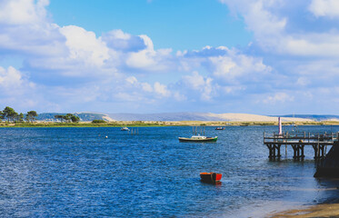 Bassin d'Arcachon and Dune du Pyla, view from the Cap-Ferret point, Bordeaux, Gironde, France