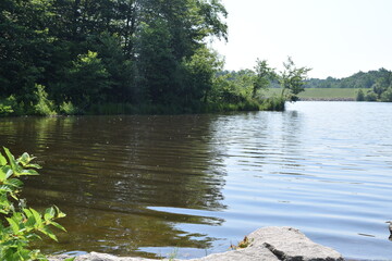 A beautiful sunny day at a lake