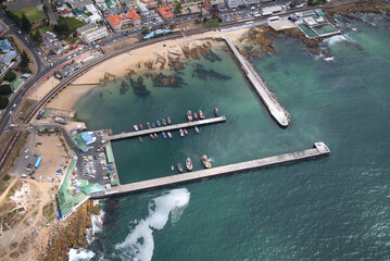 Fototapeta na wymiar Cape Town, Western Cape / South Africa - 02/13/2009: Aerial photo of Kalk Bay Harbour