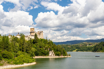 Niedzica castle over Czorsztyn lake in Pieniny, Poland