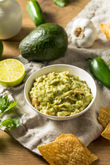 Homemade Organic Guacamole and Chips