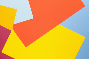 Many colorful empty sheets of paper, flat lay view.