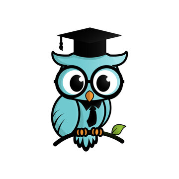 logo smart owl graduation akademic. illutration owl  smart akademic