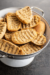 Rusk bread. Dried crispbread.