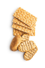 Rusk bread. Dried crispbread and knackebrot.