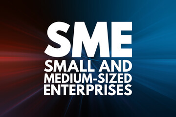 Naklejka na ściany i meble SME - Small And Medium-sized Enterprises acronym, business concept background
