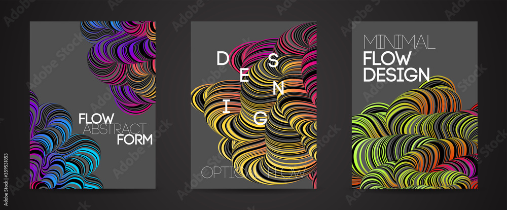 Poster modern abstract design background rainbow flow motion