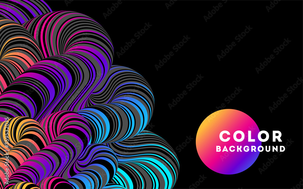 Poster modern abstract design background rainbow flow motion