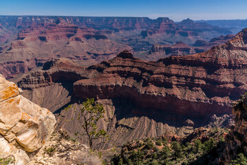 A view of Yaki Point on the South Rim of the Grand Canyon, Arizona  in springtime