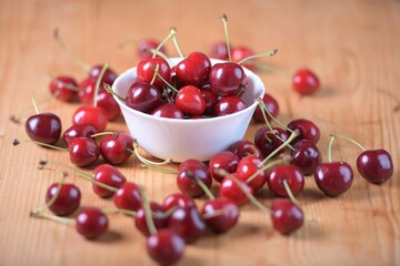 Cherry isolated. Cherry on white. Cherries.