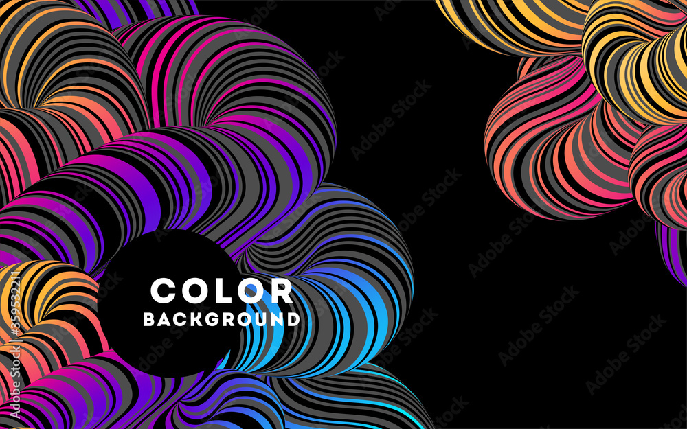 Poster modern abstract design background rainbow flow motion