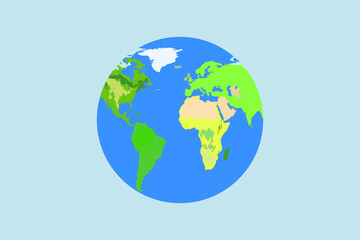Realistic world globe icon, vector illustration
