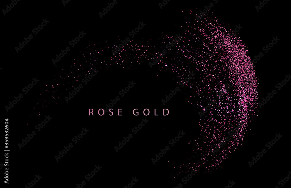 Aufkleber abstract shiny color rose gold wave design element