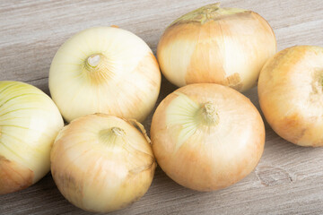 Authentic White Sweet Southern Onions On A White Panel Board