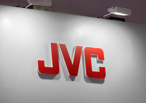 BEIJING, CHINA- AUGUST 26, 2017: JVC sign; Victor Company of Japan also known as JVC, founded in 1927, is a Japanese international professional and consumer electronics corporation 