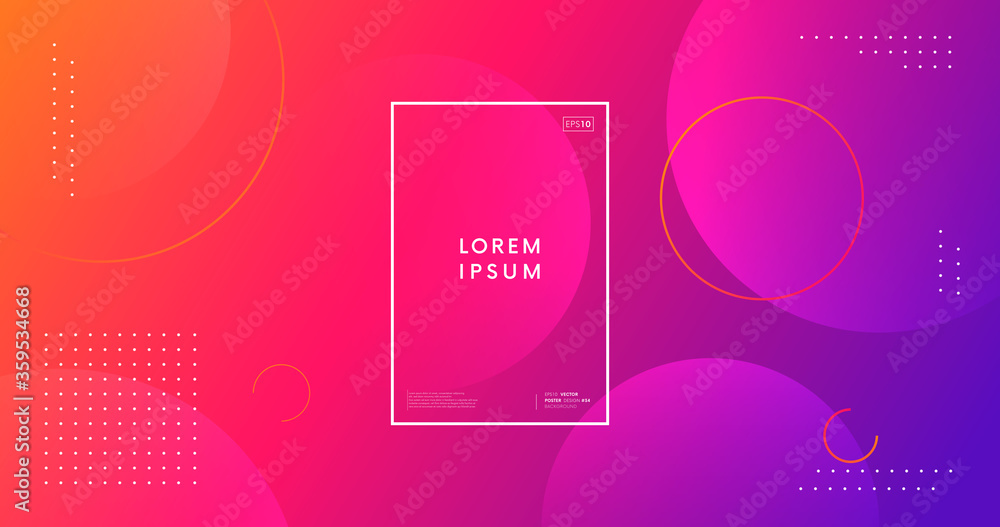 Poster minimal geometric background. trendy abstract gradient backdrop vector design.