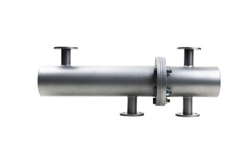 Shell and tube heat exchanger isolated on white background