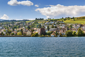 Fototapeta premium View of Wadenswil, Switzerland