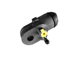 New brake hydraulic cylinder brake drum isolated on a white background. Brake system. Spare parts.	