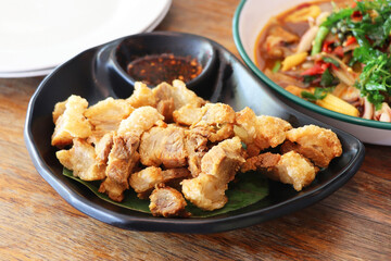 deep fried pork belly with fish sauce